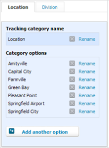 Tracking Categories